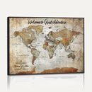 Personalized World Map Wall Art Canvas Print – Custom Push