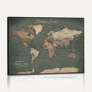 Personalized World Map Wall Art – Custom Framed Push Pin