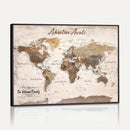 Custom Push Pin World Map Wall Art Canvas Print –
