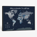 Framed Personalized World Map Custom Travel Memory Gift
