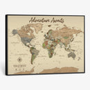 Custom Push Pin World Map Print – Personalized Canvas Wall