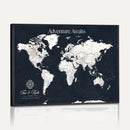 Custom World Map Wall Art Canvas Print – Personalized Push