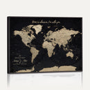 Personalized Push Pin World Map Canvas – Custom Framed