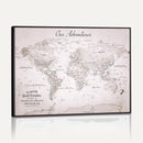 Personalized Vintage World Map Canvas Print – Custom Push