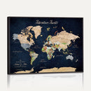 Personalized Antique World Map Canvas Print – Custom Push