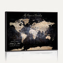 Personalize World Map Push Pin Wall Canvas Print –
