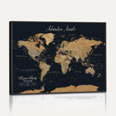 Personalized Family Travel Map Canvas – Custom Framed Push