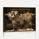 Personalized Family World Map Canvas – Custom Framed Push