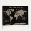 Personalized Push Pin World Map Canvas – Custom Framed