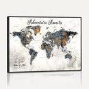 Custom Push Pin World Map Wall Art Canvas Print –