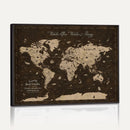 Personalized Push Pin World Map Canvas – Custom Framed