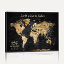 Framed Personalized Push Pin World Map – Custom Travel