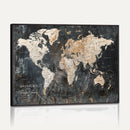Personalized Framed World Map Wall Art Canvas – Custom Push