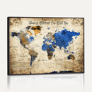 Personalized World Map Canvas Wall Art – Custom Framed Push