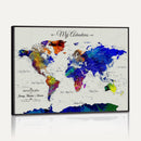 Detailed Custom World Map Print – Framed Custom Push Pin