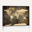 Large Framed Vintage World Map Wall Art Print for Home Wall