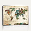 World Map Canvas Print – Framed Detailed Map of the World