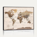 World Map Canvas Print – Framed Detailed Map of the World