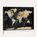 Framed Large World Map Wall Art Canvas Print for Living Room