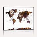 Rustic World Map Wall Art Canvas Print | Large World Map on