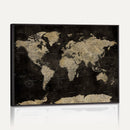 Push Pin World Map Canvas Wall Art Print, Interactive Travel