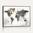 World Map Wall Art Canvas Print for Office Wall Decor
