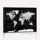 World Map Canvas Print – Framed Push Pin Wall Art, Color