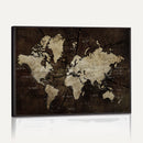 Blue World Map Canvas Wall Art – Framed Modern Travel Map