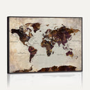 World Map Canvas Triptych – Colorful Global Wall Art for
