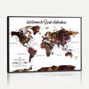 Custom Push Pin World Map Wall Art Canvas Print –