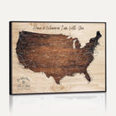 Personalized USA Push Pin Travel Map Canvas for Adventure Wall Decor
