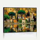 Gustav Klimt Golden Cityscape Wall Art Canvas Print,