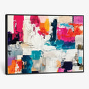 Blue Teal Abstract Canvas Wall Art, Modern Textured Painting Print, Navy Orange White Contemporary Art, Neutral Living Room Decor, Office Art by MyGreatCanvas | Canvas Wall Art Prints | Photo Prints & Wall Decor
