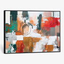 Blue Teal Abstract Canvas Wall Art, Modern Textured Painting Print, Navy Orange White Contemporary Art, Neutral Living Room Decor, Office Art by MyGreatCanvas | Canvas Wall Art Prints | Photo Prints & Wall Decor