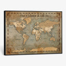 Vintage Personalized Push Pin World Map, Vintage Travel Map Canvas, Custom Names Anniversary Gift, Places Visited Pin Board, Couples Adventure Art
