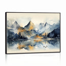 Lake Abstract Mountain Wall Art Canvas Print