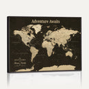 Personalized Push Pin World Map Canvas Print – Custom Travel