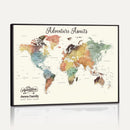 Detailed Custom World Map Print – Framed Custom Push Pin