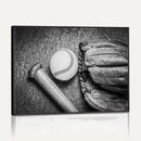 Vintage Baseball Glove and Bat Sports Wall Art Canvas,