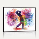 Colorful Golfer Swing Wall Art Canvas Print - Ready to Hang,