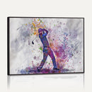 Watercolor Golf Swing Wall Art Canvas Print | Vibrant