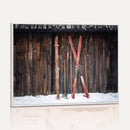 Vintage Ski Gear Canvas Print, Vintage Ski Gear Against