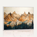 Rustic Wood Mountain Wall Art Print | Triptych Giclee Print