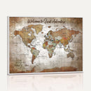 Personalized Vintage Map Wall Art Canvas Print – Custom Push