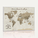 Push Pin World Map Canvas Print – Travel Tracker Wall Art