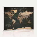 Custom Push Pin World Map Wall Art – Personalized Travel
