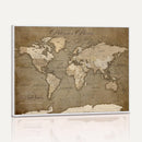 Custom Push Pin Map Canvas Print – Personalized Travel