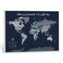 Framed Personalized World Map Custom Travel Memory Gift