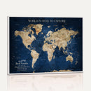 Custom Push Pin World Map Personalized Travel Tracker Canvas