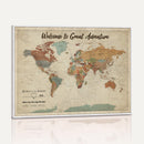 Personalized Push Pin World Map Canvas – Custom Framed